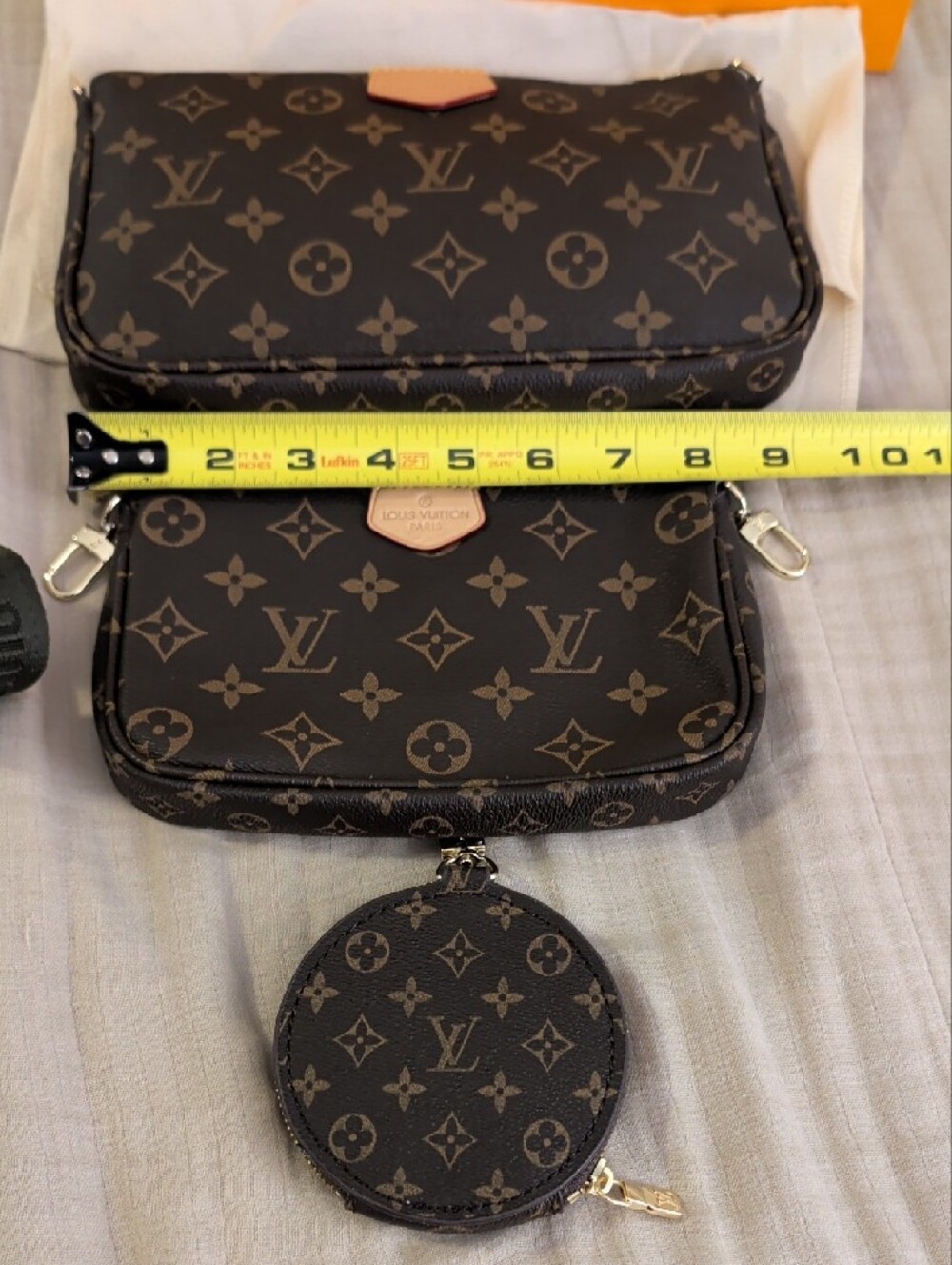 Inspired Monogram Canvas Multi-Pouch Crossbody — 3 Straps Included - Picture 3 of 5